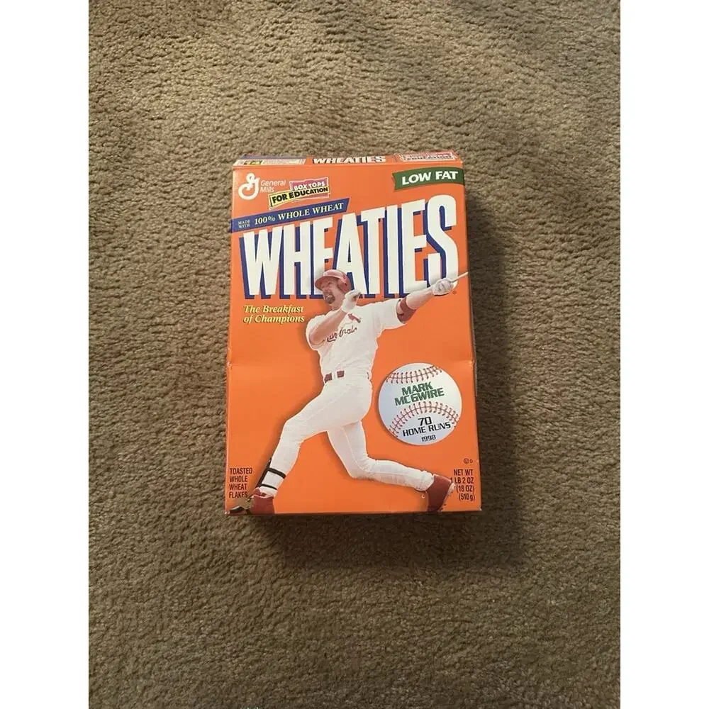 Vintage Ads Mark‎ McGwire Wheaties Cereal Box  Cardinals Antique Baseball